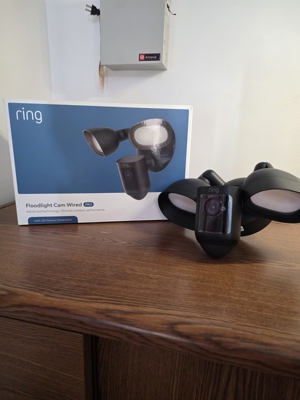 Brand New Ring Floodlight Cam Pro Outdoor Wired Wi-Fi 1080p Network Camera Black