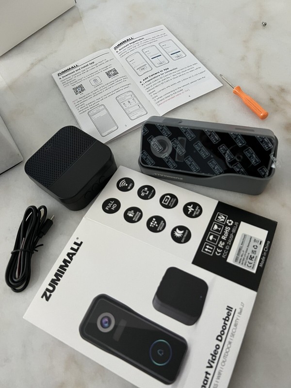 ZUMIMALL 2K FHD Doorbell Camera Wireless, WiFi Video Doorbell Camera with Chime,