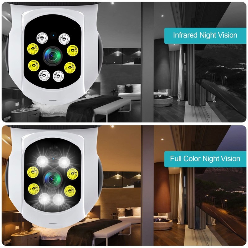 8mp/4k Light Bulb Security Cameras 2.4GHz&5GHz Outdoor Wireless WiFi Light So... gallery