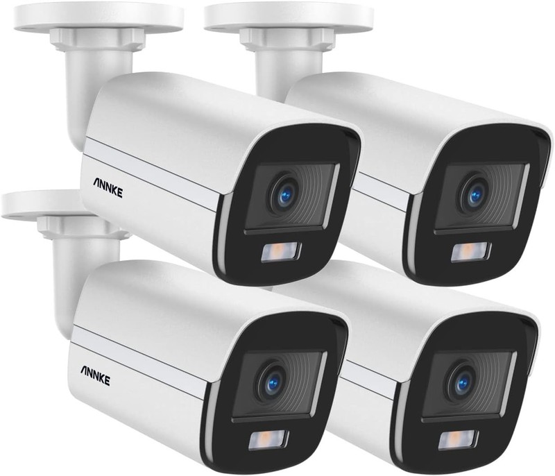 ANNKE NC400 4 Pk Add-On 4MP PoE IP Bullet Security Cam w/True Full Color night