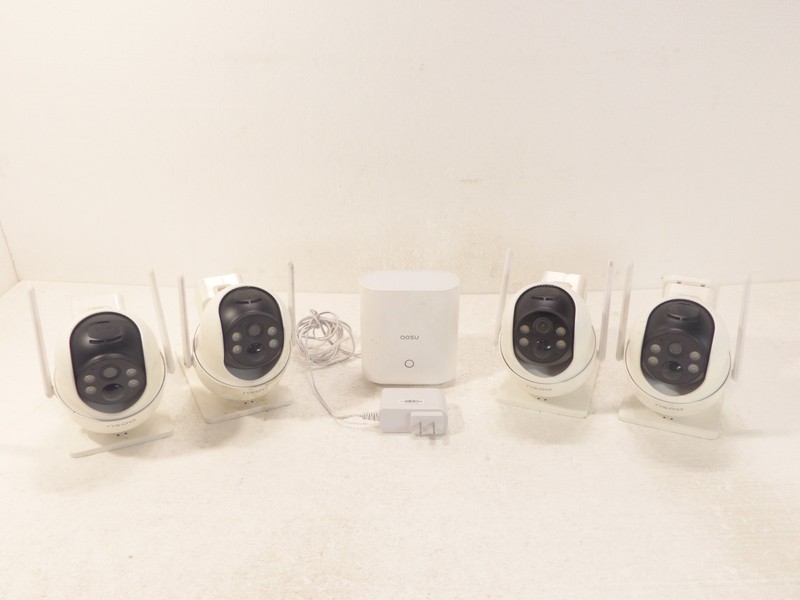 Aosu Solar Powered Wireless Security Camera Kit x4 Cameras & Home Base UNTESTED