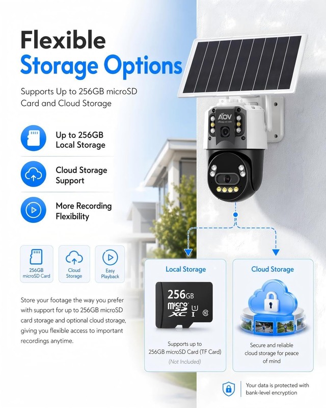 Solar AOV Dual Lens PTZ Security Camera, 6MP(3MP+3MP) Outdoor WiFi Camera, 8W... gallery