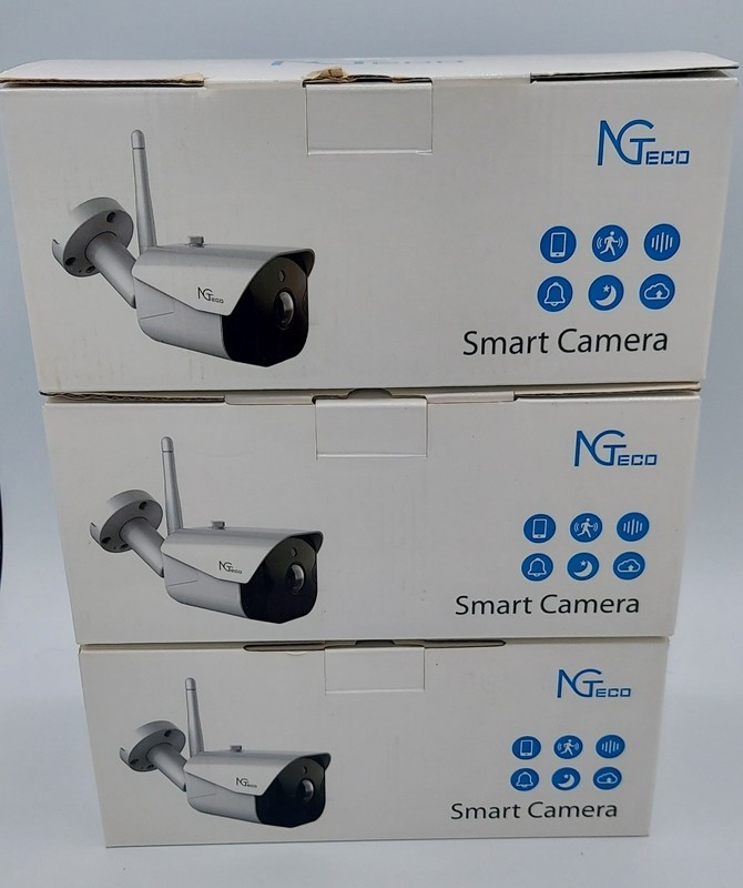 3 NGTeco Smart Camera NG-C400 White WIFI or LAN with Cords