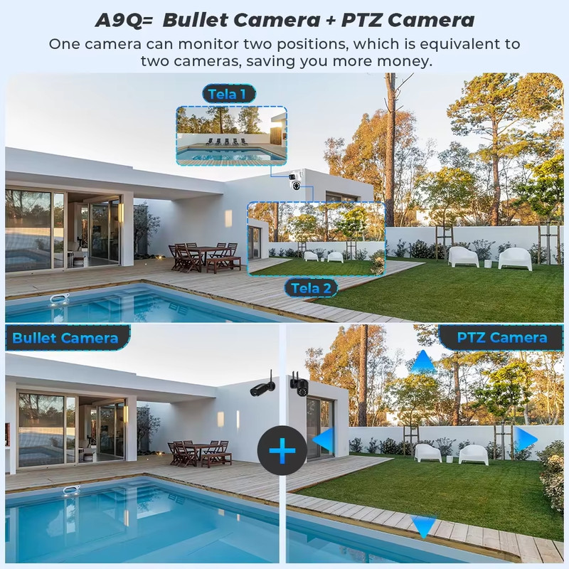 4K 8MP Wifi Camera PTZ Outdoor Dual Screen Human Detection Dual Lenses 10MP Secu gallery