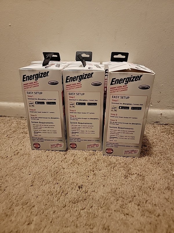 Energizer Smart 5GHz Wifi indoor/outdoor socket P/T Camera lot x6 gallery