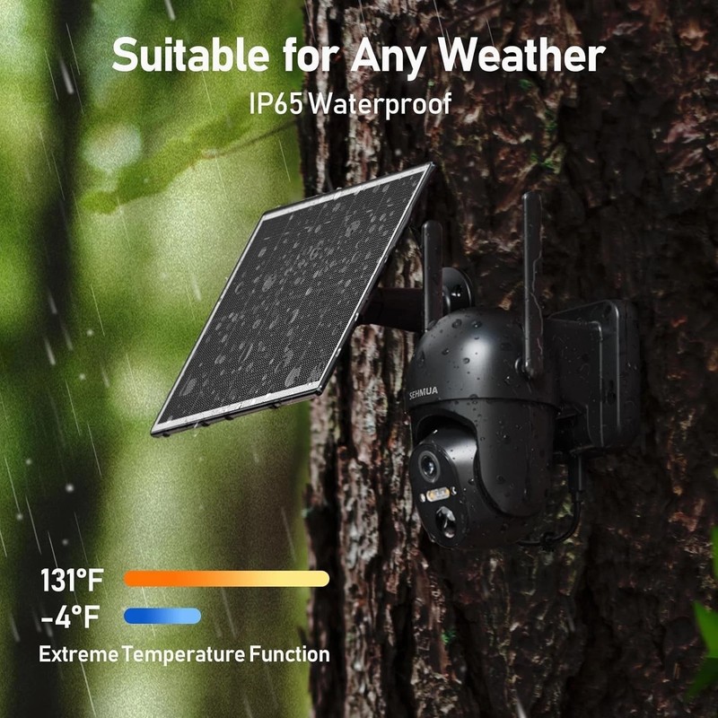 360° View Solar Security Camera - Cellular Connectivity & Water-Resistant Design gallery