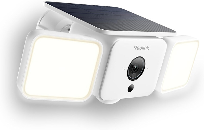 Solar Floodlight Cam, 2K 150° Security Cameras Wireless Outdoor, up to 1000Lm Li
