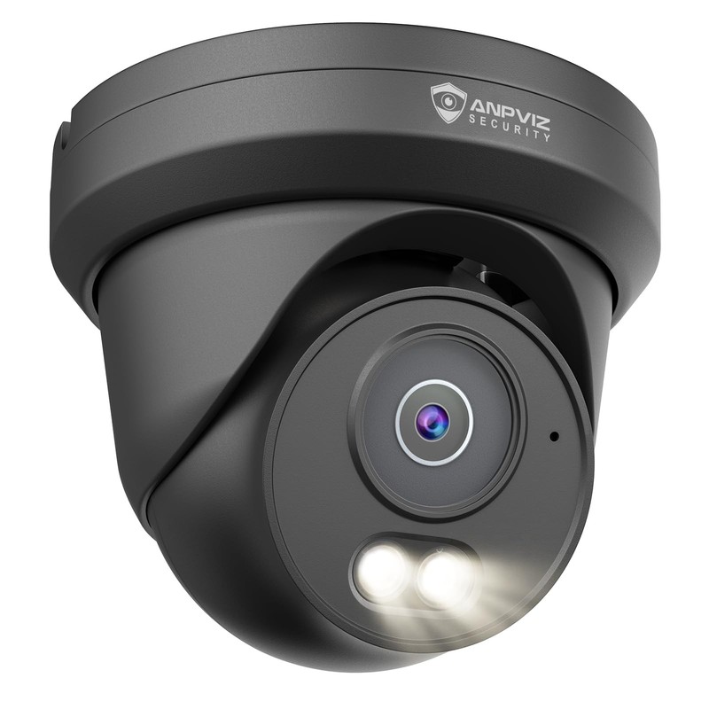 4MP PoE Camera Black, Turret Security IP Camera Outdoor Wired