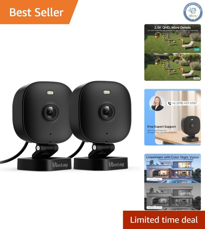 Smart Wi-Fi Security Cameras with & Color Night Vision for Home Protection