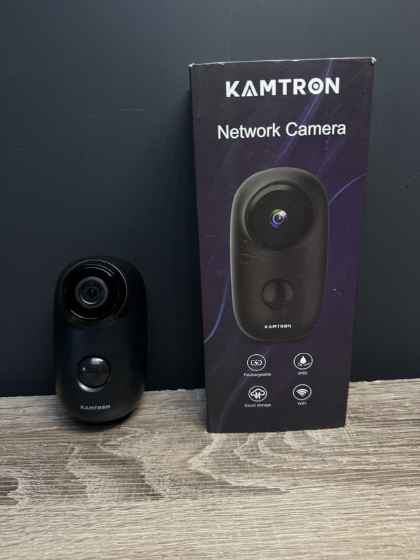 KAMTRON WIRELESS POWERED SECURITY CAMERA NIGHT VISION CLOUD SERVICE – BLACK