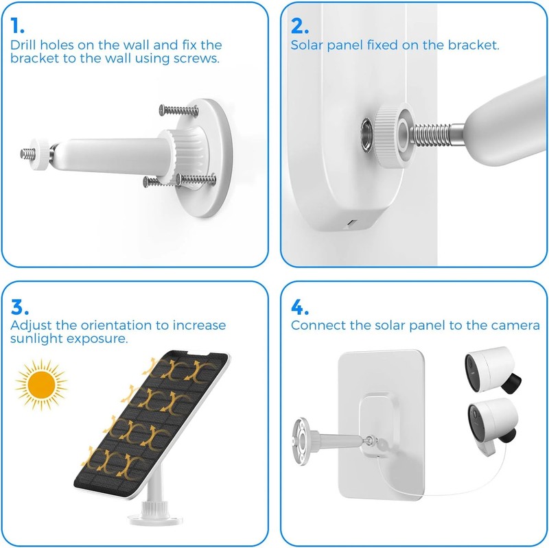4W Solar Panel Compatible with SimpliSafe Outdoor Camera - High Efficiency Solar gallery