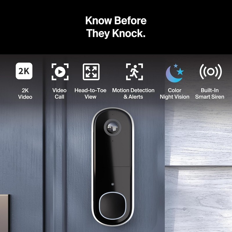 2K Wireless Video Doorbell with Night Vision 2 Way Audio Motion Detection gallery