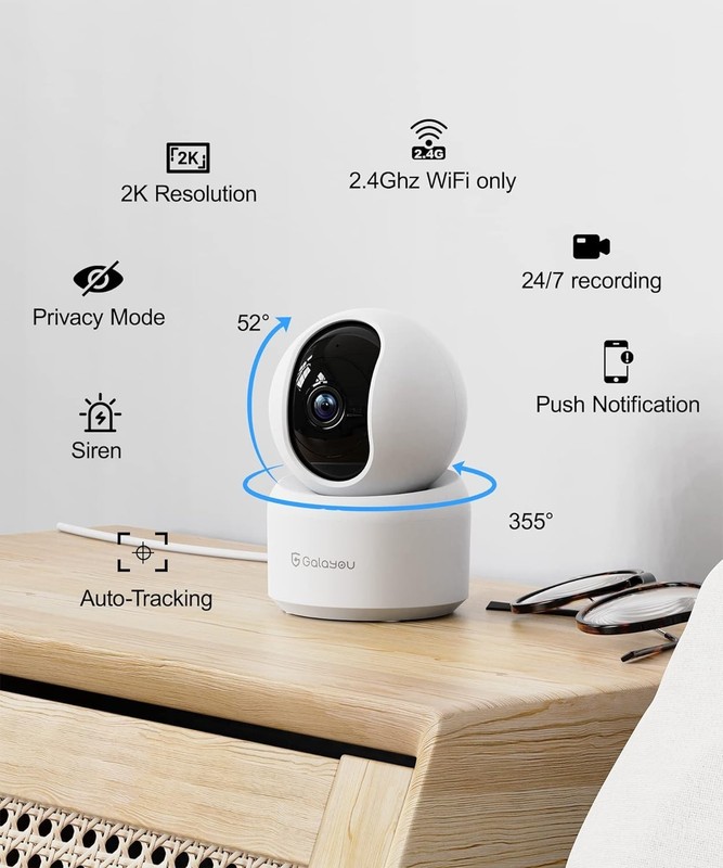 360° HD Indoor Security Camera Duo: Night Vision & Smart Alerts for Home Safety gallery