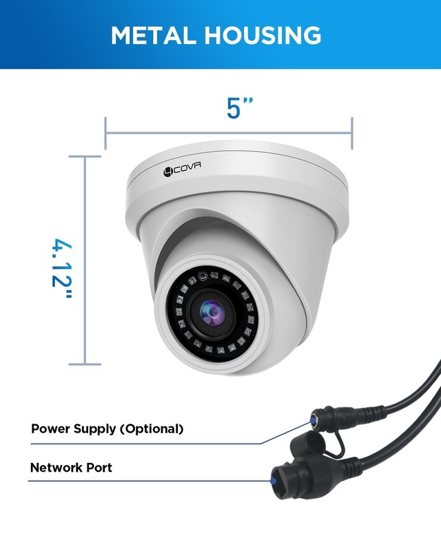 4COVR 5MP PoE IP Outdoor IP67, Wired Surveillance Dome with Smart Human/Vehic... gallery