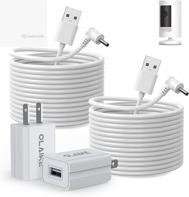 Indoor Outdoor Power Adapter for Ring Stick Up Cam Battery 2nd 3rd Gen 16ft Cabl gallery