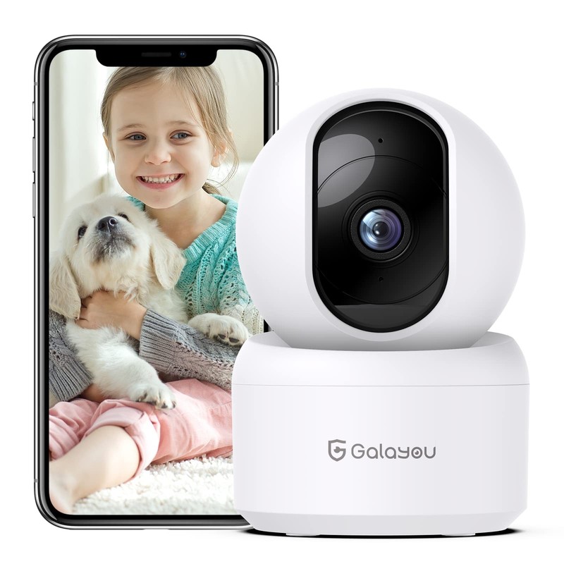 Indoor Security Camera 2K, Pet Camera, 360 Degree 2.4G WiFi Home Security Cam…
