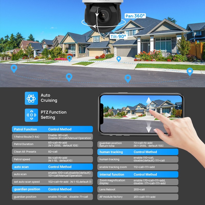 VIKYLIN 25×ZOOM 360 degree IR50M POE 8MP PTZ CAMERA ONVIF Speaker Auto Tracking gallery