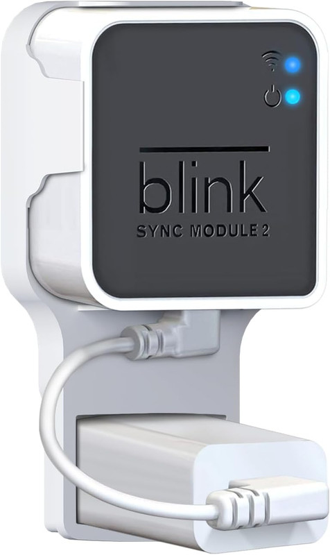 Kidjoyo Wall Mount for Blink Sync Module 2 with Short Cable – save Space – No Me