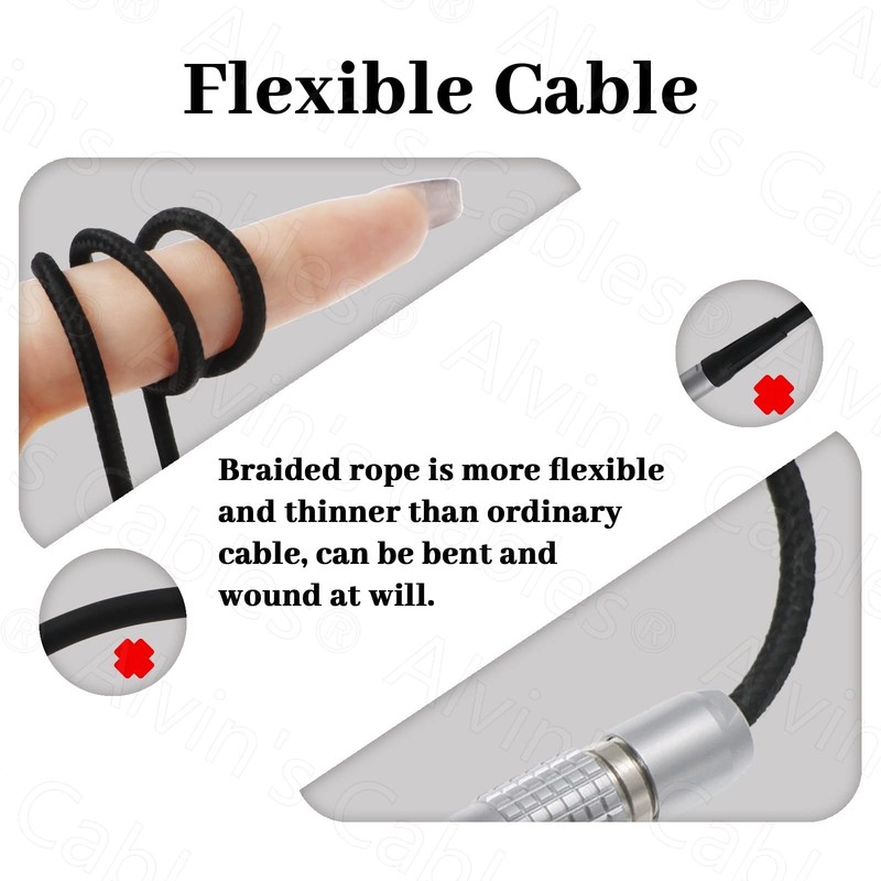 Flexible 2 Pin Male to D-tap Power Cable for Teradek, SmallHD Monitor, Vaxis ... gallery