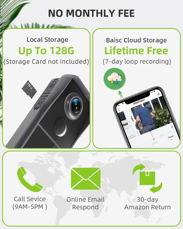 Doorbell Camera Wireless with Chime, Video Doorbell - No Subscription, Voice ... gallery