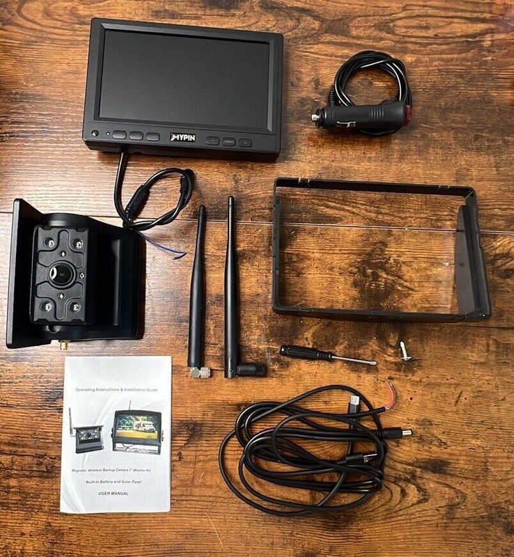 Solar Wireless Magnetic Backup Camera 9900mAh Battery Powered Rechargeable IP69