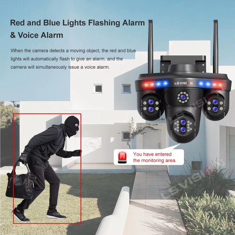 35MP WiFi IP Camera 10X Zoom 7 Lens 4 Screens Wireless Outdoor Surveillance Came gallery