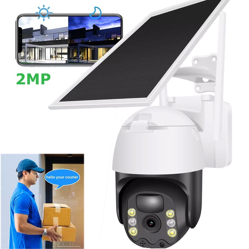 WiFi Dual Lens Solar Wireless Security Camera with Mobile tracking Night Vision gallery