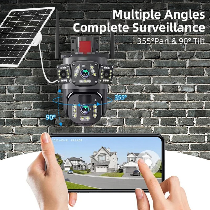 1/2PCS Solar Battery Powered Wireless WiFi Outdoor Pan/Tilt Home Security Camera gallery