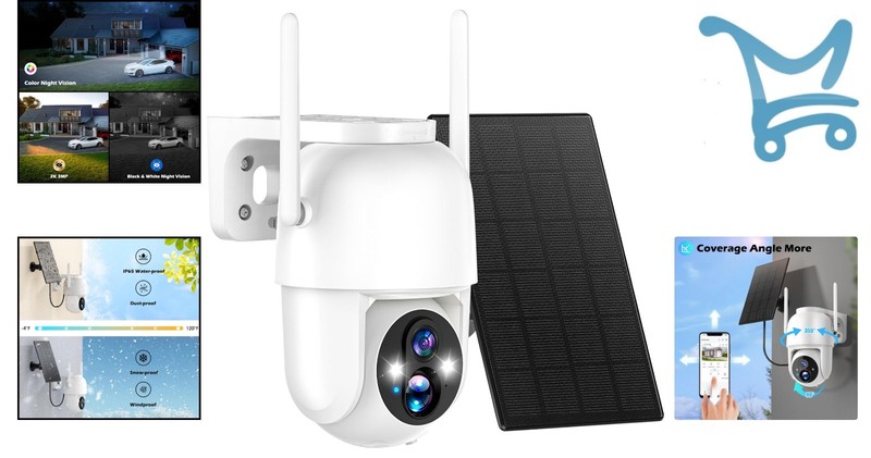Wireless Outdoor Security Camera 2K 3MP Waterproof Night Vision WiFi gallery