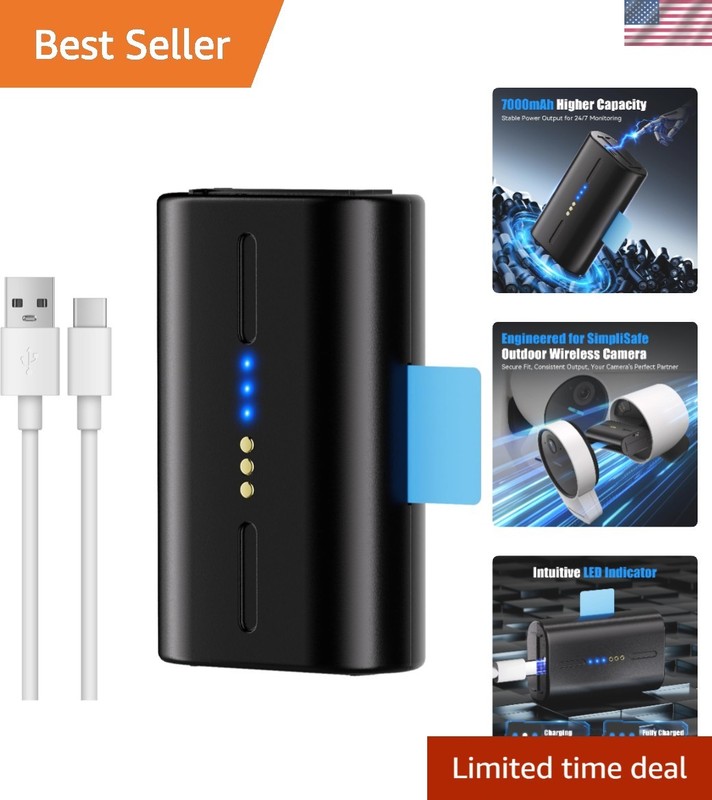 Multi-Layer Safety 7000mAh Battery for SimpliSafe Cameras – USB Cable Included