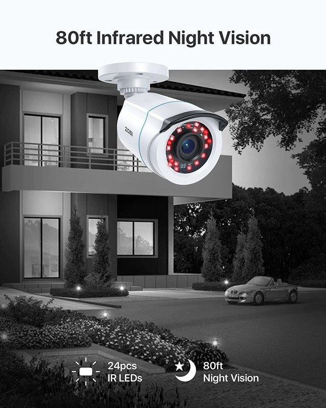 ZOSI 2PK 1080P TVI Security Camera 2MP Outdoor Day Night Vision for CCTV System gallery