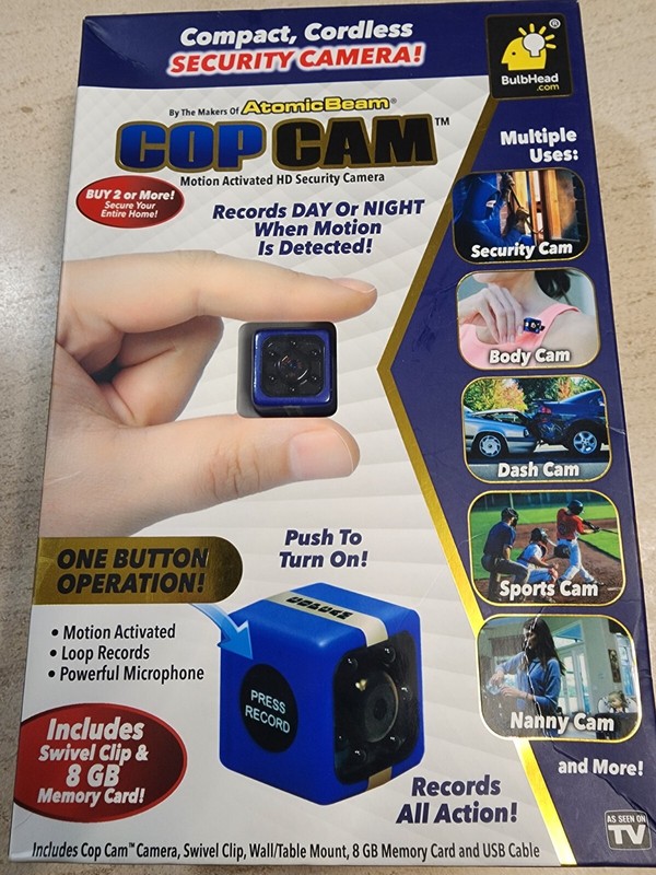 Atomic Beam M17697 Cop Cam Mini Wireless Security Camera