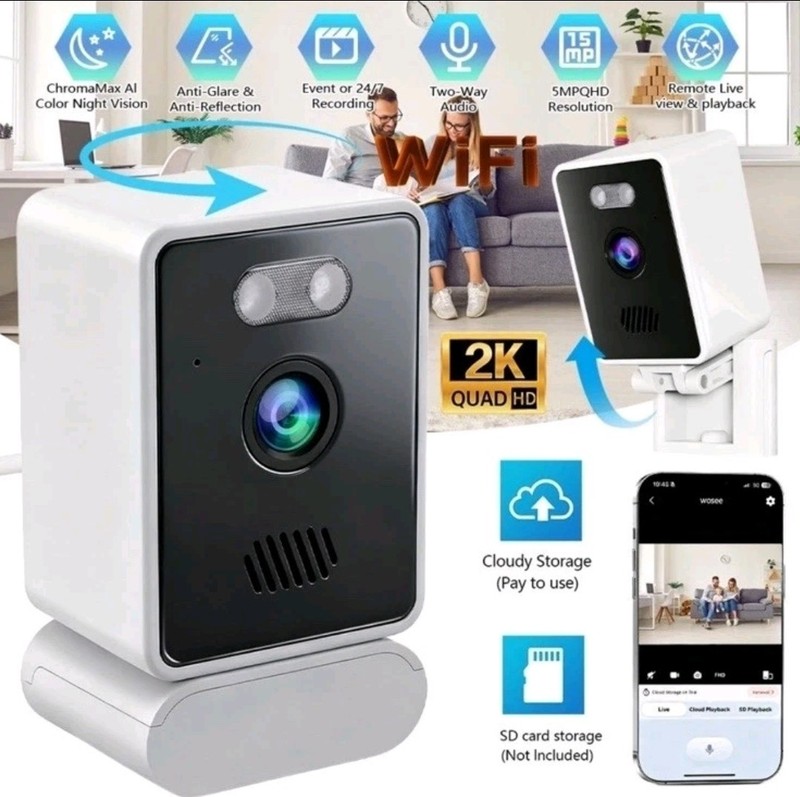 HD WiFi Security Camera Indoor Motion Detection Audio Cloud Storage New In Box