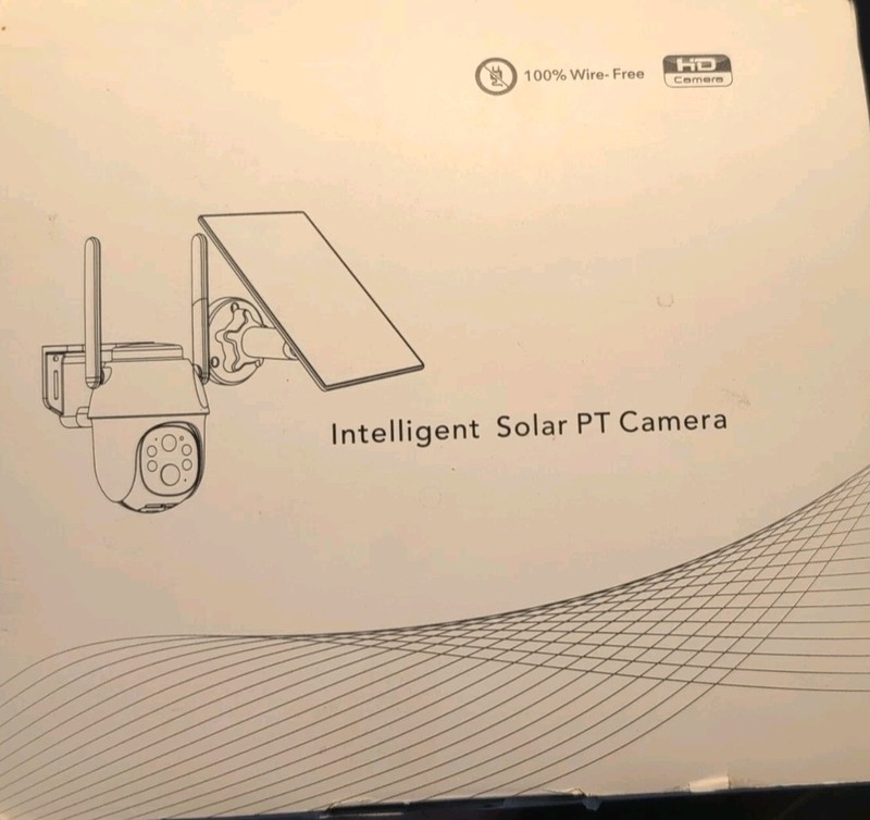 Solar PTZ Security Camera WiFi Outdoor w/ Solar Panel Night Vision PIR IP65