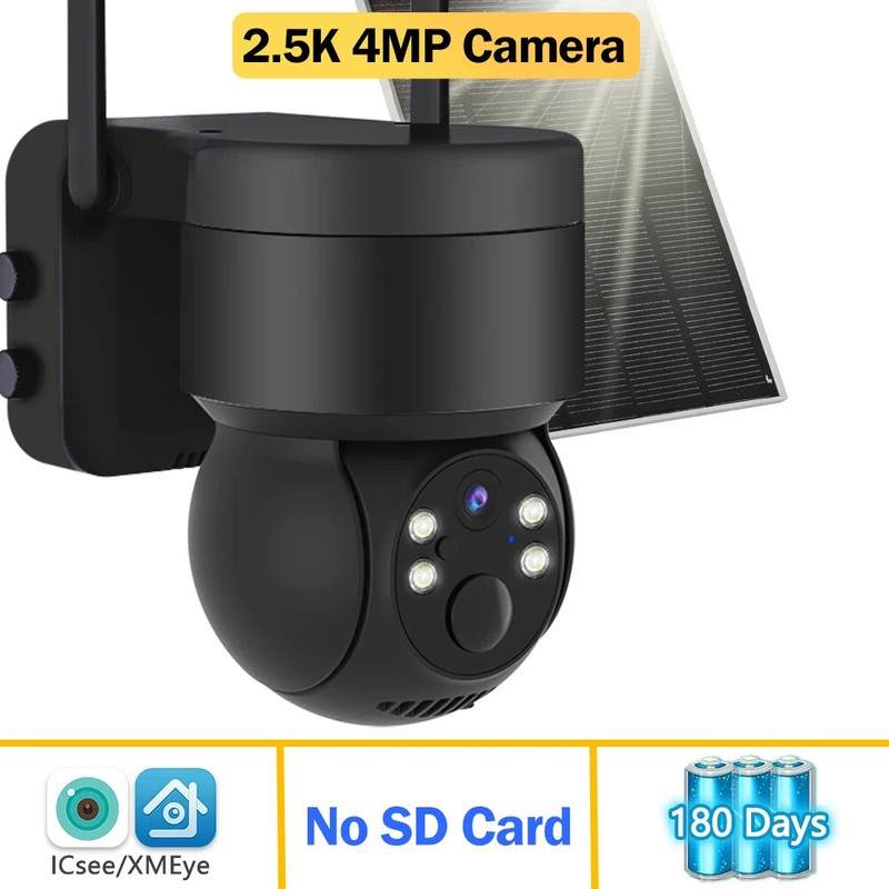 4MP Solar WiFi IP Solar Panel Camera Outdoor AI PIR Human Detection Surveillance