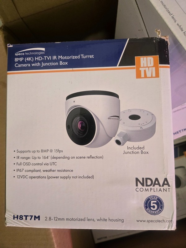 4K ** Speco Technologies H8T7M 8MP HD-TVI IR Motorized Turret Camera 📸