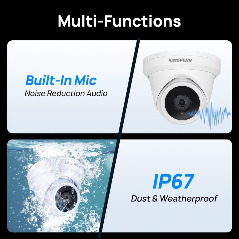 4K 8MP PoE IP Camera Outdoor, 4K PoE Turret Camera with Human Vehicle Detecti... gallery