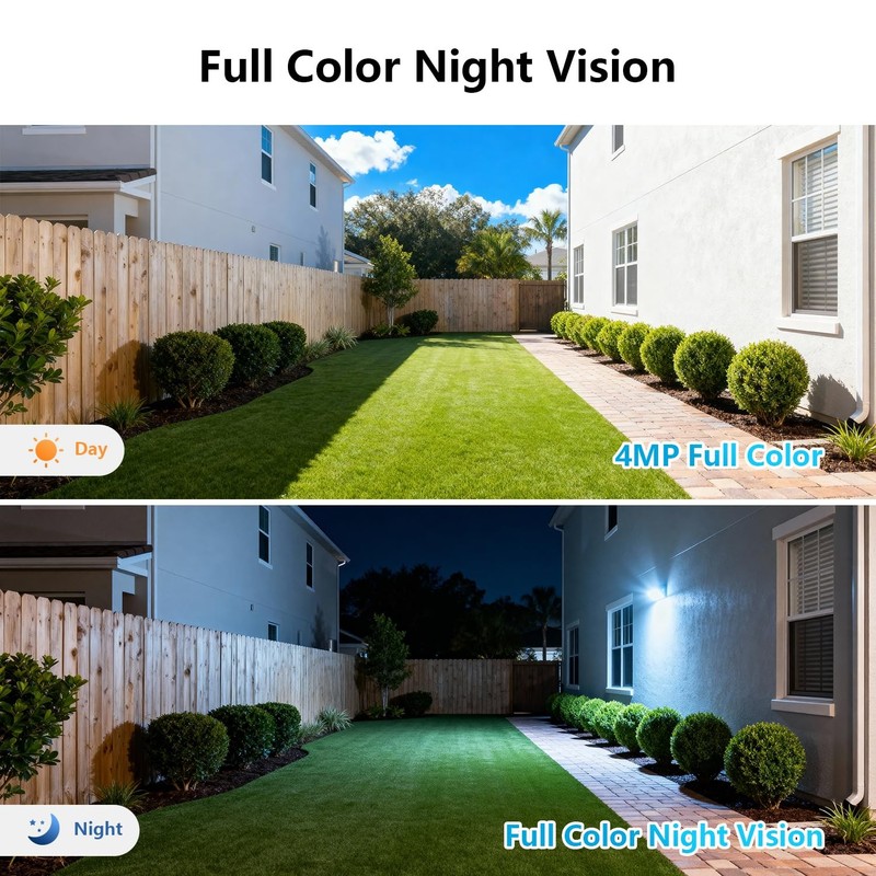 4MP Solar Wireless Outdoor, 355° Pan Tilt Motion Tracking, Color Night Vision... gallery