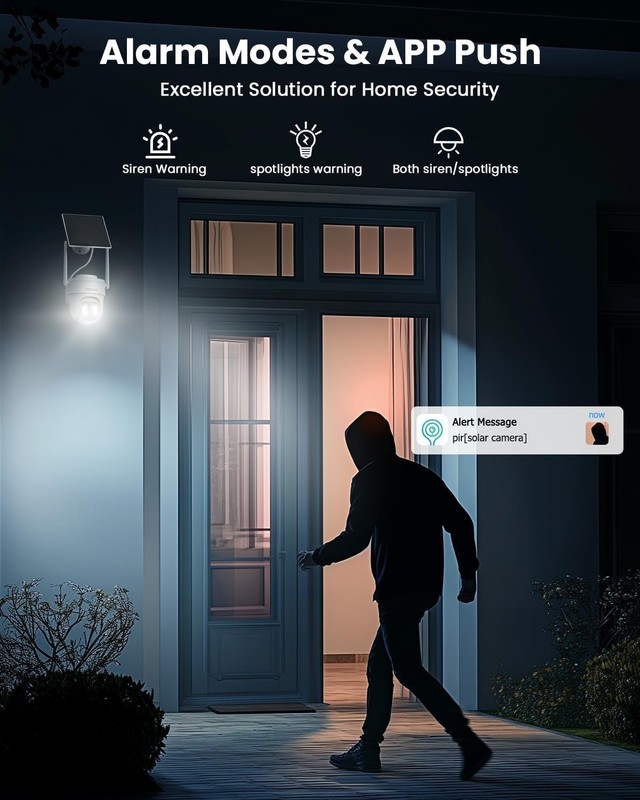 3MP Solar Security Cameras Wireless Outdoor, WiFi gallery