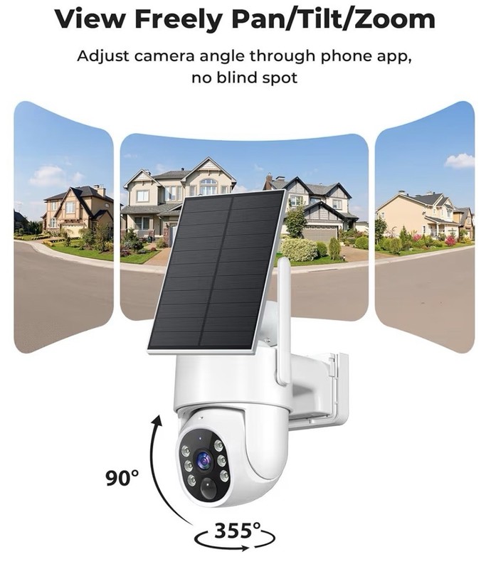 Wireless Outdoor Security Camera System Solar 4MP PTZ WiFi 2-Cam Kit gallery