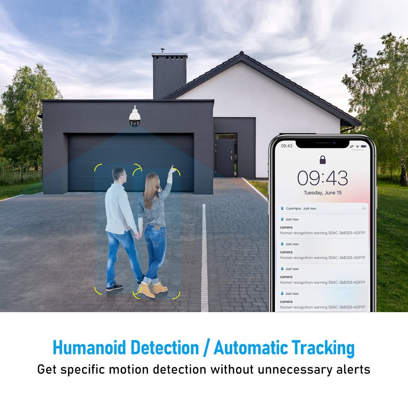 JideTech 5X Optical Zoom Camera 5MP PTZ Outdoor WiFi Camera With Auto Tracking gallery