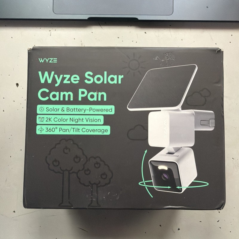 WYZE Solar Cam Pan (Flagship Model), AI Security Cameras Wireless White