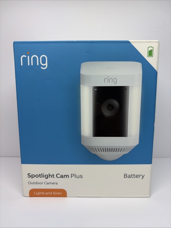 Ring Spotlight Cam Plus Battery White 1080p Outdoor Security Camera Sealed NEW