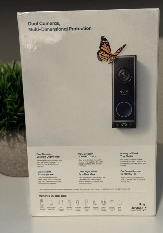 Security Video Doorbell E340 (Battery Powered), Dual Cameras with Delivery Guard gallery