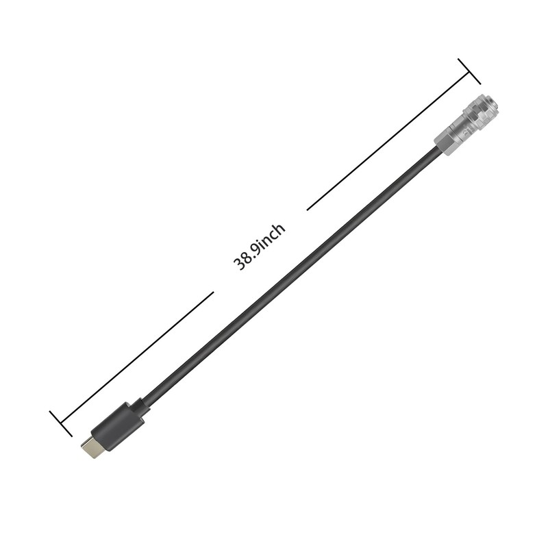 Type C USB C PD to Weipu 2 Pin Female Coiled Power Cable Fits BMPCC 4K/6K 39" gallery