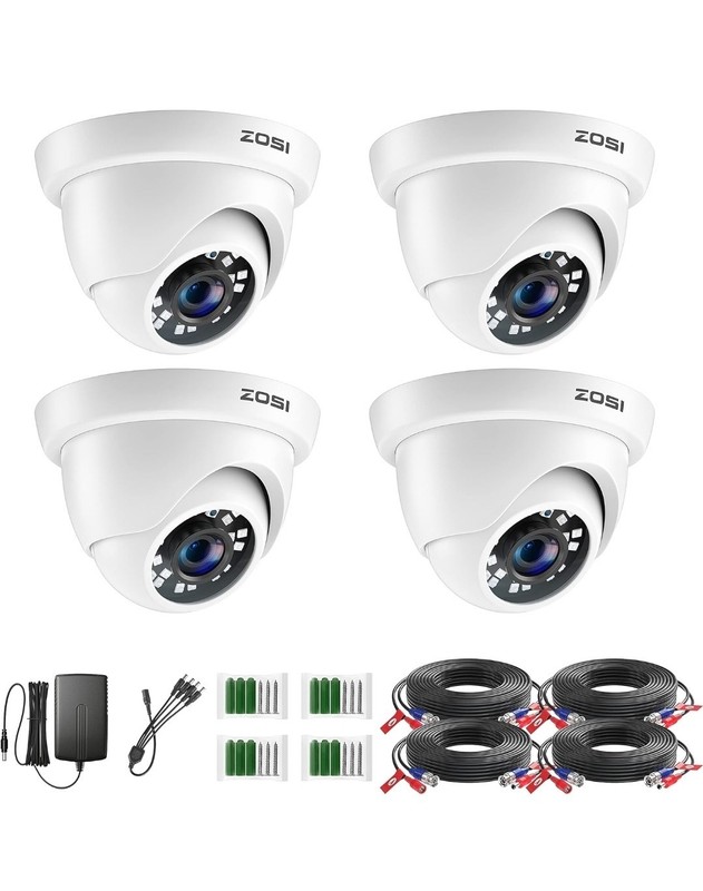 4x Zosi 1080P Dome Security Cameras – White (Four Pack) 4AK-4182B-WS-US