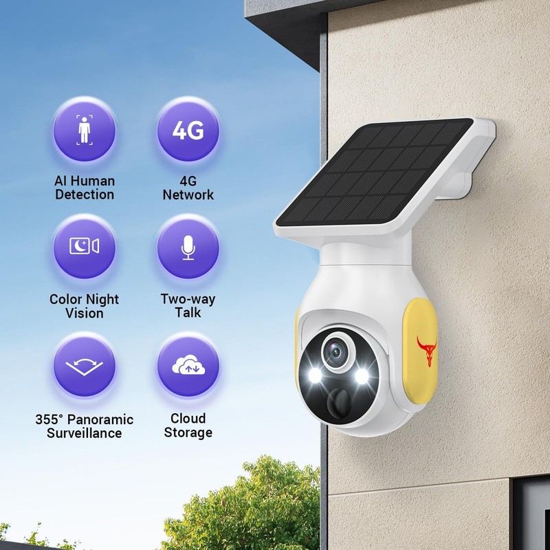 4G LTE Cellular Security Camera with Solar Panel, No WiFi, AI Motion Detectio... gallery