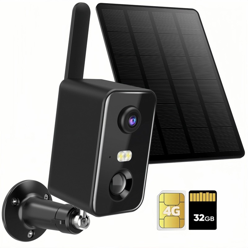 QUORVIXIA No WiFi Security Camera, 4G LTE Cellular Security Camera Battery Po…