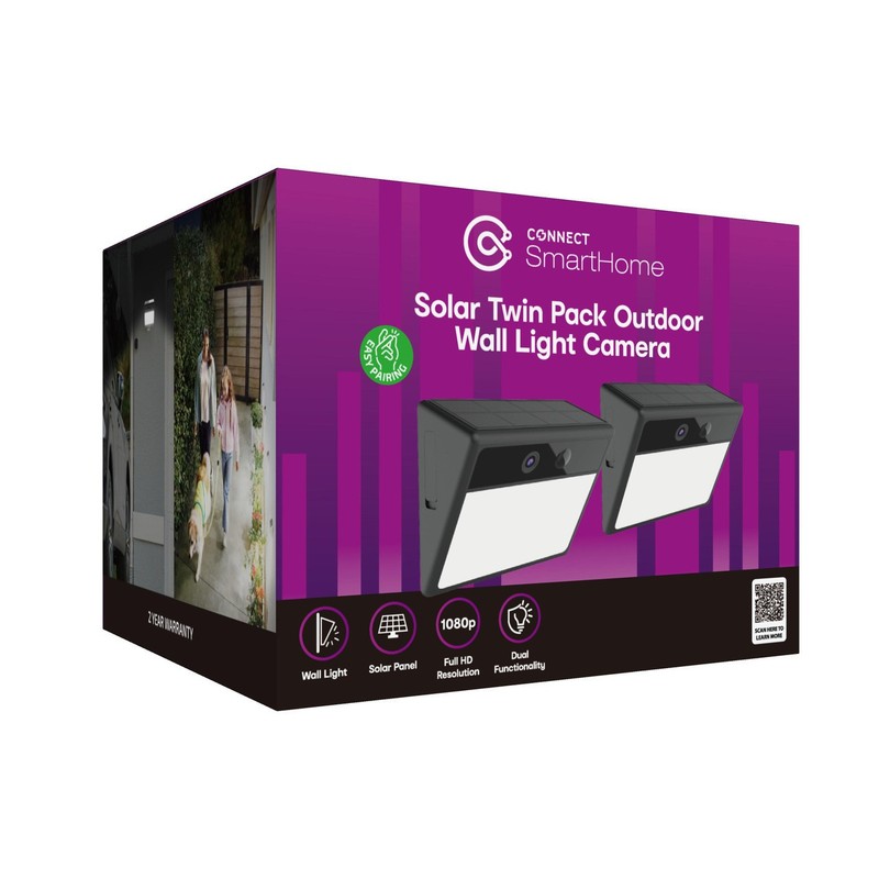 Laser Outdoor Wall Light Camera Twin Pack with Solar Power Security gallery