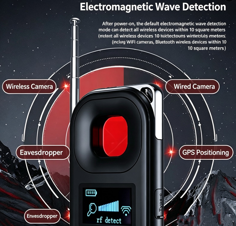 Hidden Camera Detector Infrared Scanner Vibration Alarm Portable Anti-Spy Finder gallery